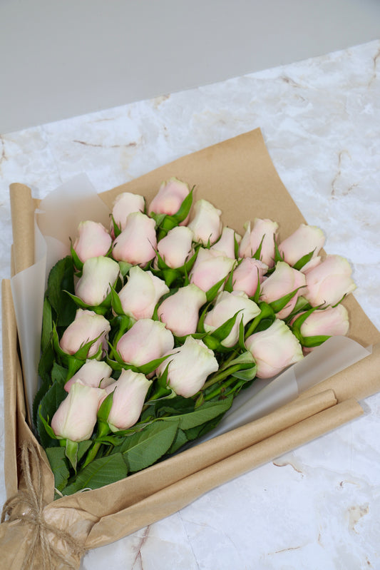 Heart Shaped Pink Rose Bouquet